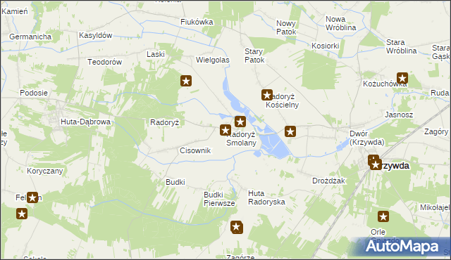 mapa Radoryż Smolany, Radoryż Smolany na mapie Targeo