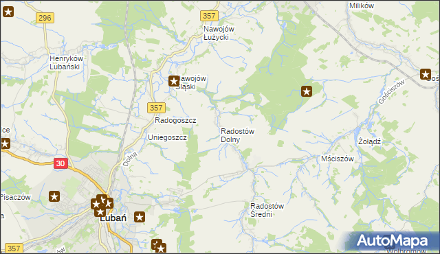 mapa Radostów Dolny, Radostów Dolny na mapie Targeo