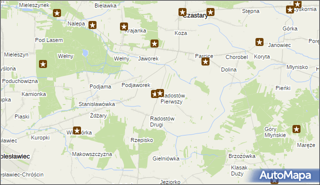 mapa Radostów Pierwszy, Radostów Pierwszy na mapie Targeo