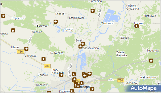 mapa Radoszewnica, Radoszewnica na mapie Targeo