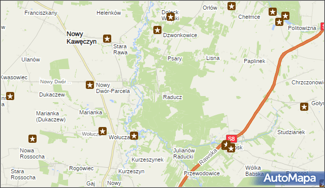 mapa Raducz, Raducz na mapie Targeo