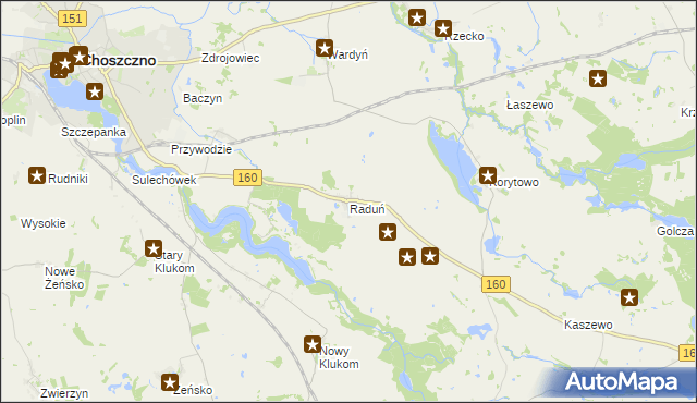 mapa Raduń gmina Choszczno, Raduń gmina Choszczno na mapie Targeo