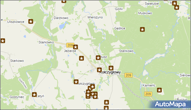 mapa Radusz gmina Kołczygłowy, Radusz gmina Kołczygłowy na mapie Targeo