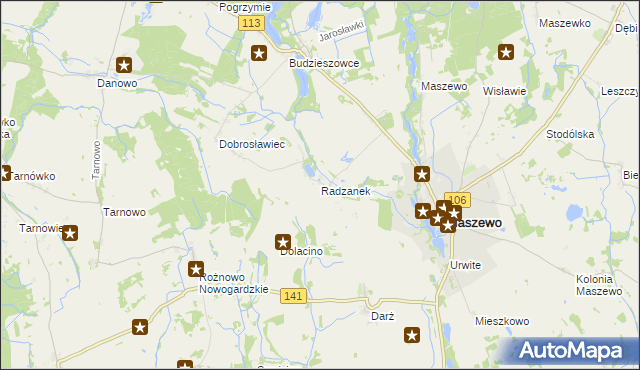 mapa Radzanek, Radzanek na mapie Targeo