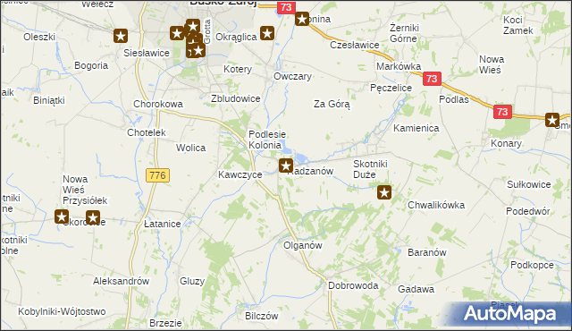 mapa Radzanów gmina Busko-Zdrój, Radzanów gmina Busko-Zdrój na mapie Targeo