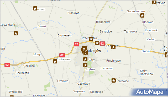 mapa Radziejów, Radziejów na mapie Targeo