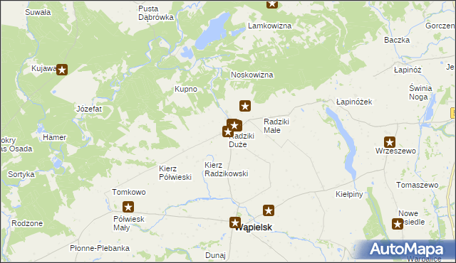 mapa Radziki Duże, Radziki Duże na mapie Targeo