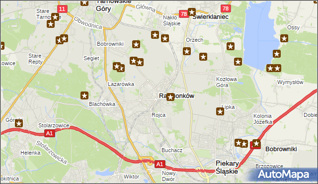 mapa Radzionków, Radzionków na mapie Targeo