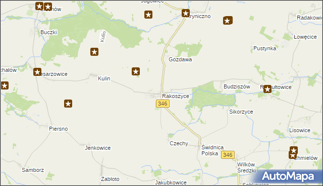 mapa Rakoszyce, Rakoszyce na mapie Targeo