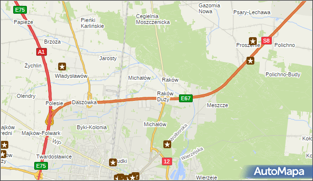 mapa Raków Duży, Raków Duży na mapie Targeo