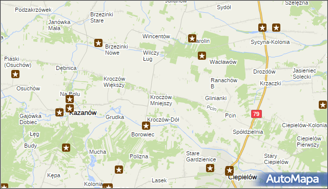 mapa Ranachów-Wieś, Ranachów-Wieś na mapie Targeo