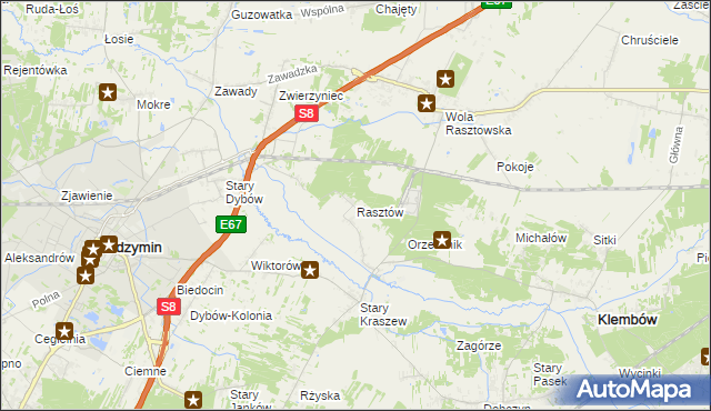 mapa Rasztów, Rasztów na mapie Targeo