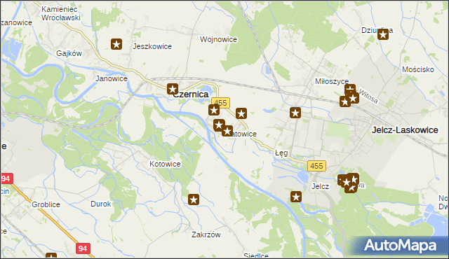 mapa Ratowice gmina Czernica, Ratowice gmina Czernica na mapie Targeo