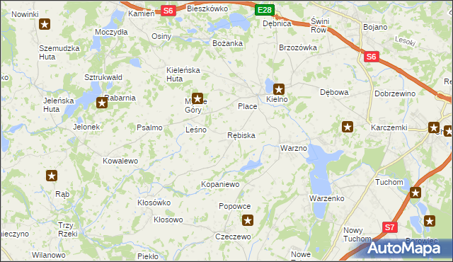 mapa Rębiska gmina Szemud, Rębiska gmina Szemud na mapie Targeo