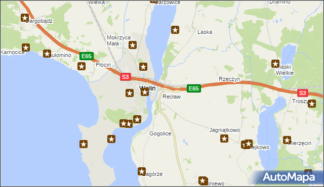 mapa Recław, Recław na mapie Targeo