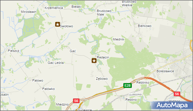 mapa Redęcin, Redęcin na mapie Targeo