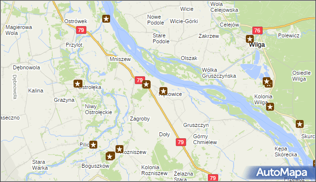 mapa Rękowice, Rękowice na mapie Targeo