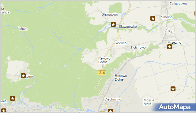 mapa Rekowo Górne, Rekowo Górne na mapie Targeo