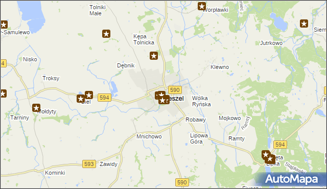mapa Reszel, Reszel na mapie Targeo