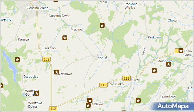 mapa Robuń, Robuń na mapie Targeo