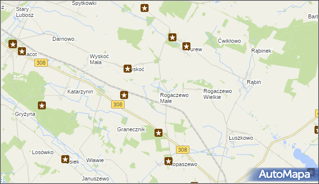 mapa Rogaczewo Małe, Rogaczewo Małe na mapie Targeo