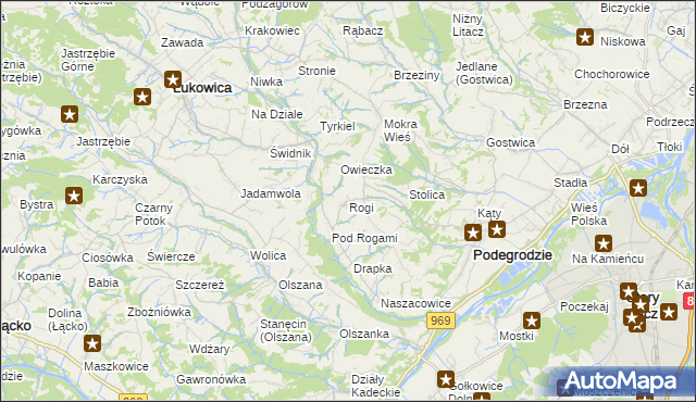 mapa Rogi gmina Podegrodzie, Rogi gmina Podegrodzie na mapie Targeo