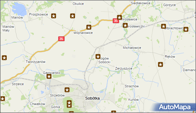 mapa Rogów Sobócki, Rogów Sobócki na mapie Targeo