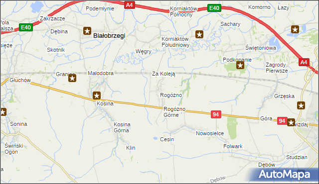 mapa Rogóżno, Rogóżno na mapie Targeo