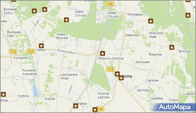 mapa Rokiciny-Kolonia, Rokiciny-Kolonia na mapie Targeo