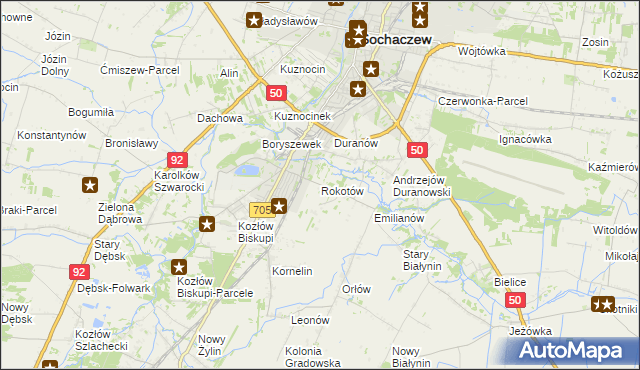 mapa Rokotów, Rokotów na mapie Targeo