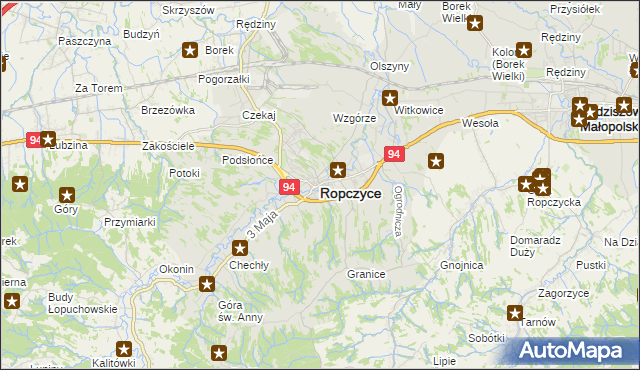 mapa Ropczyce, Ropczyce na mapie Targeo