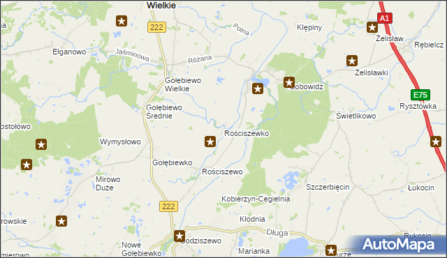 mapa Rościszewko, Rościszewko na mapie Targeo