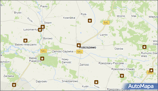 mapa Rościszewo powiat sierpecki, Rościszewo powiat sierpecki na mapie Targeo