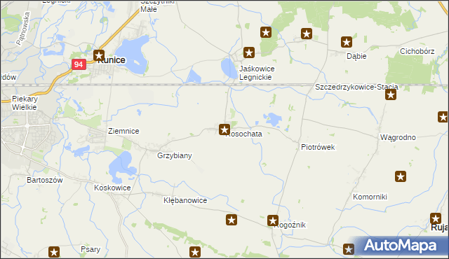 mapa Rosochata, Rosochata na mapie Targeo