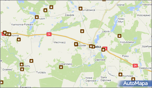 mapa Rozbitek, Rozbitek na mapie Targeo