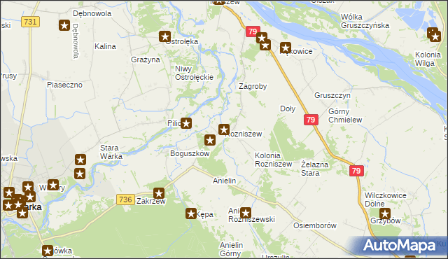 mapa Rozniszew, Rozniszew na mapie Targeo