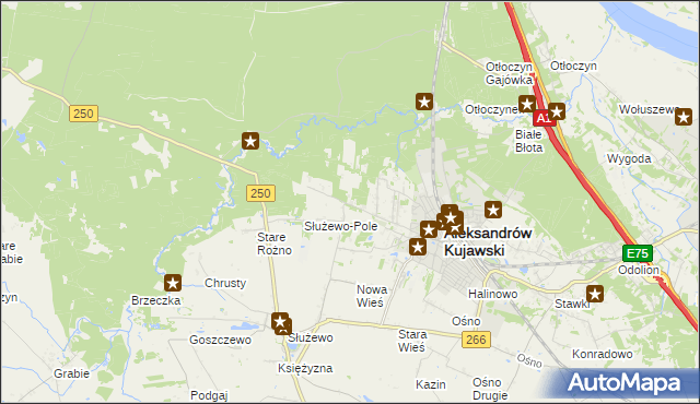 mapa Rożno-Parcele, Rożno-Parcele na mapie Targeo