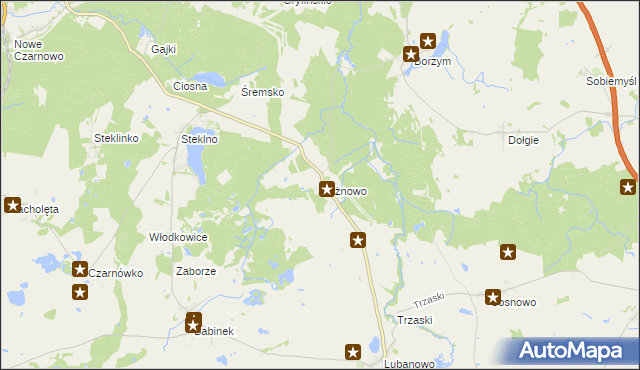 mapa Rożnowo gmina Banie, Rożnowo gmina Banie na mapie Targeo