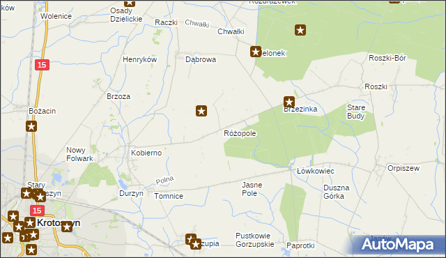 mapa Różopole, Różopole na mapie Targeo