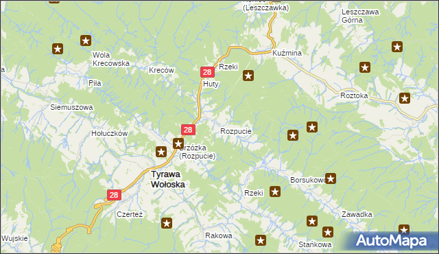 mapa Rozpucie, Rozpucie na mapie Targeo