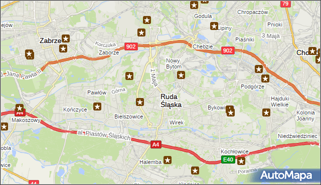 mapa Rudy Śląskiej, Ruda Śląska na mapie Targeo