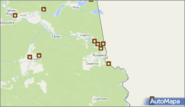 mapa Rudawka gmina Płaska, Rudawka gmina Płaska na mapie Targeo