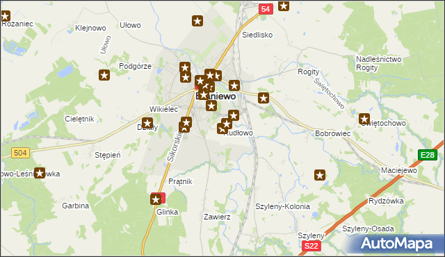 mapa Rudłowo, Rudłowo na mapie Targeo