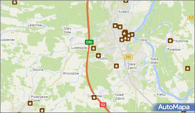 mapa Rudno gmina Nowa Sól, Rudno gmina Nowa Sól na mapie Targeo