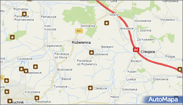 mapa Rudołowice, Rudołowice na mapie Targeo