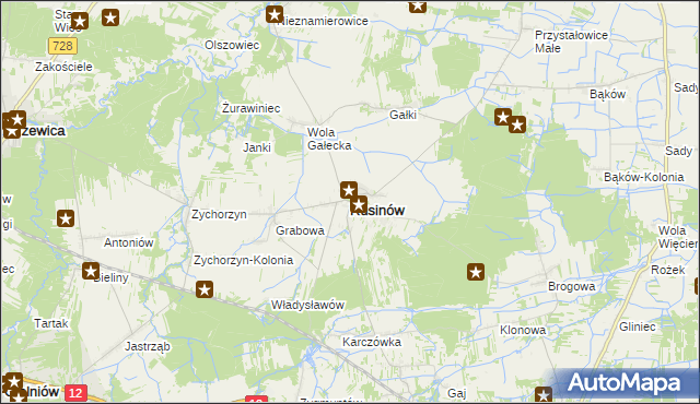 mapa Rusinów powiat przysuski, Rusinów powiat przysuski na mapie Targeo