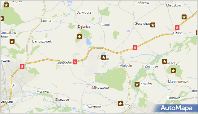 mapa Rusko gmina Strzegom, Rusko gmina Strzegom na mapie Targeo