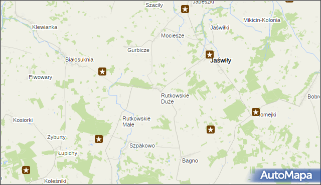 mapa Rutkowskie Duże, Rutkowskie Duże na mapie Targeo
