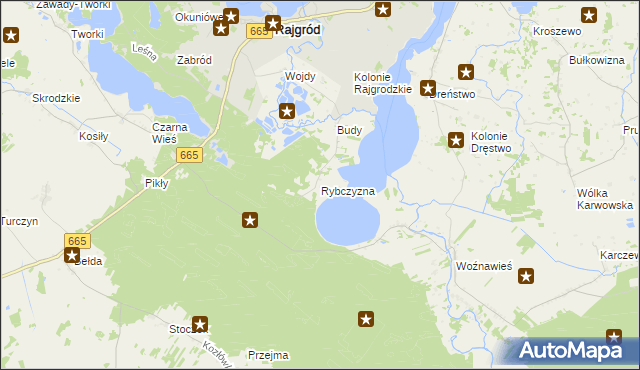 mapa Rybczyzna, Rybczyzna na mapie Targeo