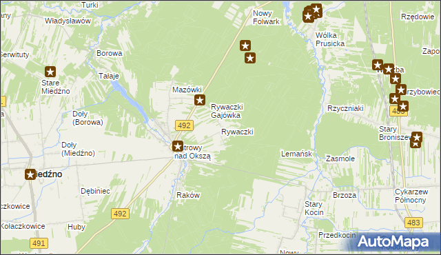 mapa Rywaczki, Rywaczki na mapie Targeo